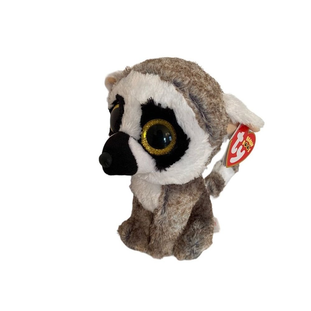 Ty Silk Beanie Boo LINUS Lemur 6.5" Inch Stuffed Animal Toy‎ New with Tags
